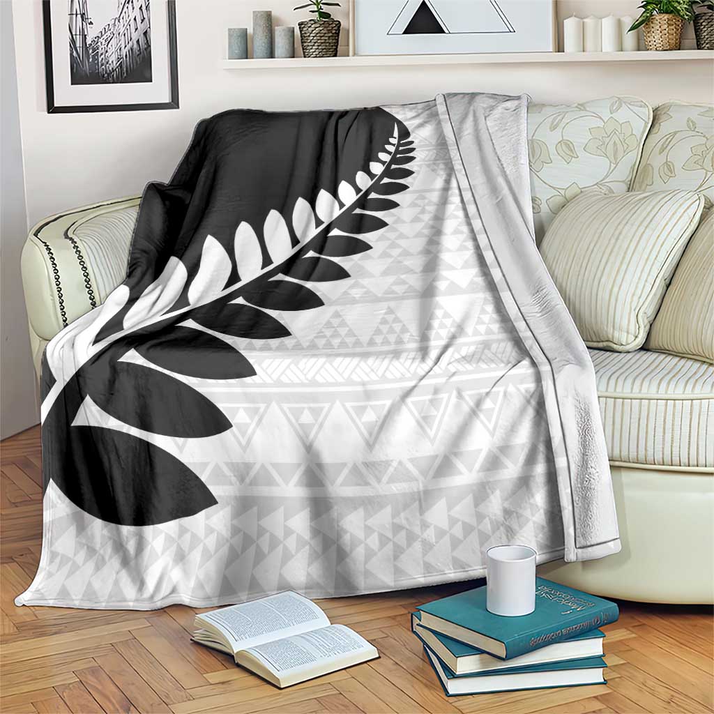 New Zealand Silver Fern Niho Taniwha Blanket LT9 Black - Polynesian Pride