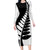 New Zealand Silver Fern Niho Taniwha Long Sleeve Bodycon Dress