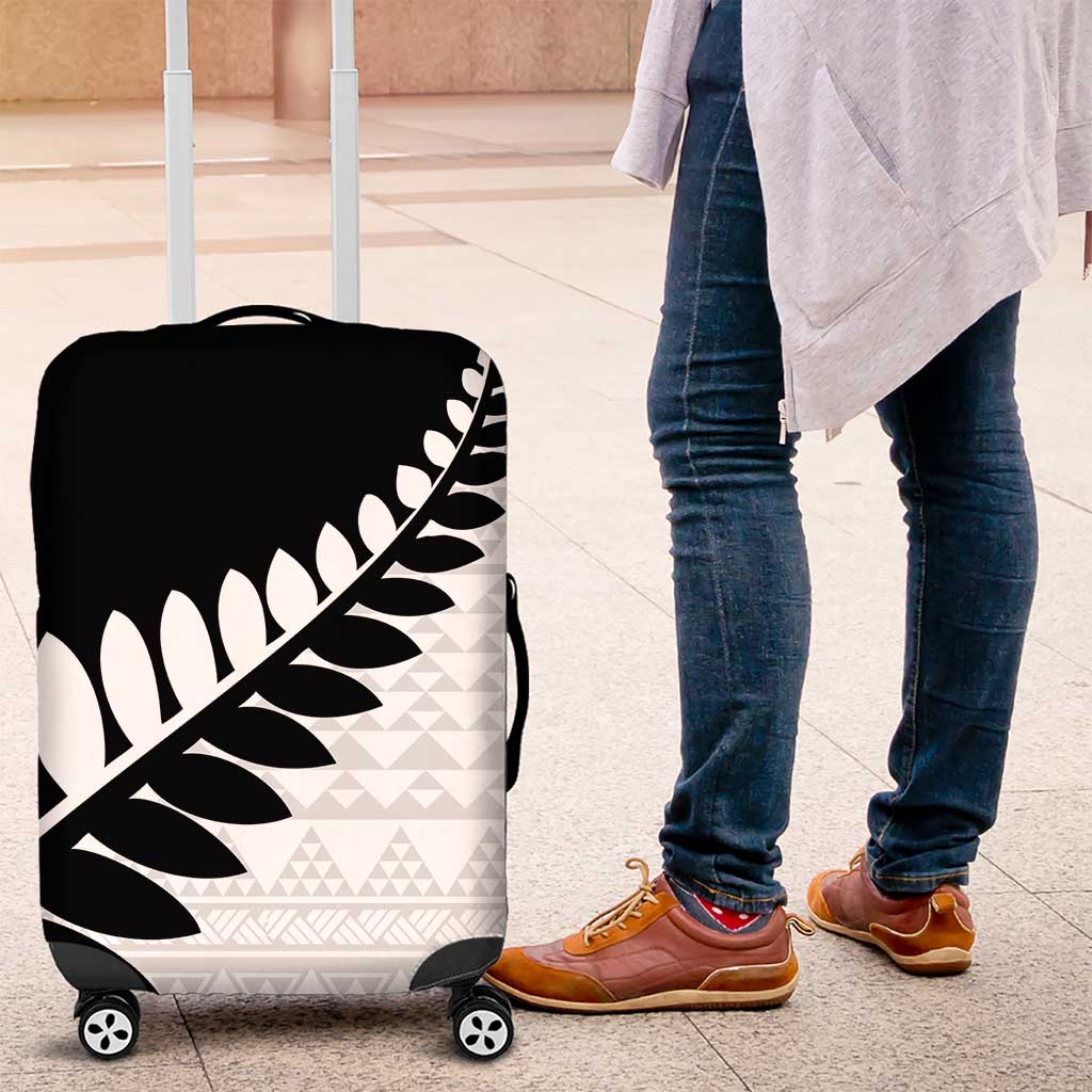 New Zealand Silver Fern Niho Taniwha Luggage Cover LT9 Black - Polynesian Pride