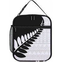 New Zealand Silver Fern Niho Taniwha Lunch Bag LT9 10.2 × 8.3 × 4.3 inch Black - Polynesian Pride