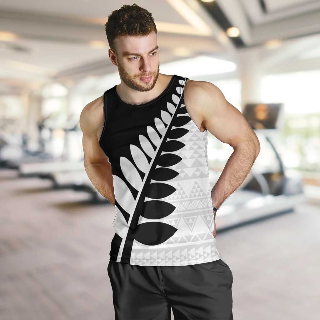 New Zealand Silver Fern Niho Taniwha Men Tank Top LT9 Black - Polynesian Pride