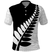 New Zealand Silver Fern Niho Taniwha Polo Shirt LT9 Black - Polynesian Pride