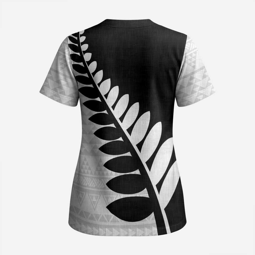 New Zealand Silver Fern Niho Taniwha Scrub Top LT9 - Polynesian Pride
