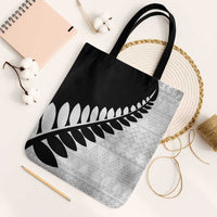 New Zealand Silver Fern Niho Taniwha Tote Bag LT9 Black Strap One Size Black - Polynesian Pride