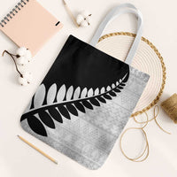 New Zealand Silver Fern Niho Taniwha Tote Bag LT9 White Strap One Size Black - Polynesian Pride