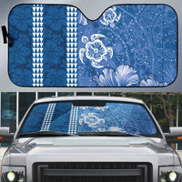 Blue Hibiscus Turle Auto Sun Shade Hawaiian Style Tribal Tapa Pattern LT9 Blue - Polynesian Pride
