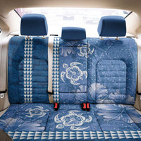 Blue Hibiscus Turle Back Car Seat Cover Hawaiian Style Tribal Tapa Pattern LT9 - Polynesian Pride
