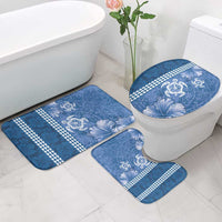 Blue Hibiscus Turle Bathroom Set Hawaiian Style Tribal Tapa Pattern LT9 - Polynesian Pride