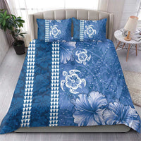 Blue Hibiscus Turle Bedding Set Hawaiian Style Tribal Tapa Pattern LT9 - Polynesian Pride