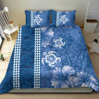 Blue Hibiscus Turle Bedding Set Hawaiian Style Tribal Tapa Pattern LT9 - Polynesian Pride