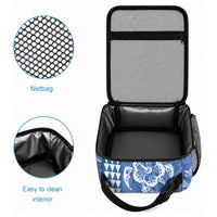 Blue Hibiscus Turtle Lunch Bag Hawaiian Style Tribal Tapa Pattern LT9 - Polynesian Pride