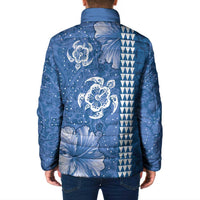 Blue Hibiscus Turle Padded Jacket Hawaiian Style Tribal Tapa Pattern LT9 - Polynesian Pride
