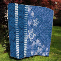 Blue Hibiscus Turle Quilt Hawaiian Style Tribal Tapa Pattern LT9 - Polynesian Pride