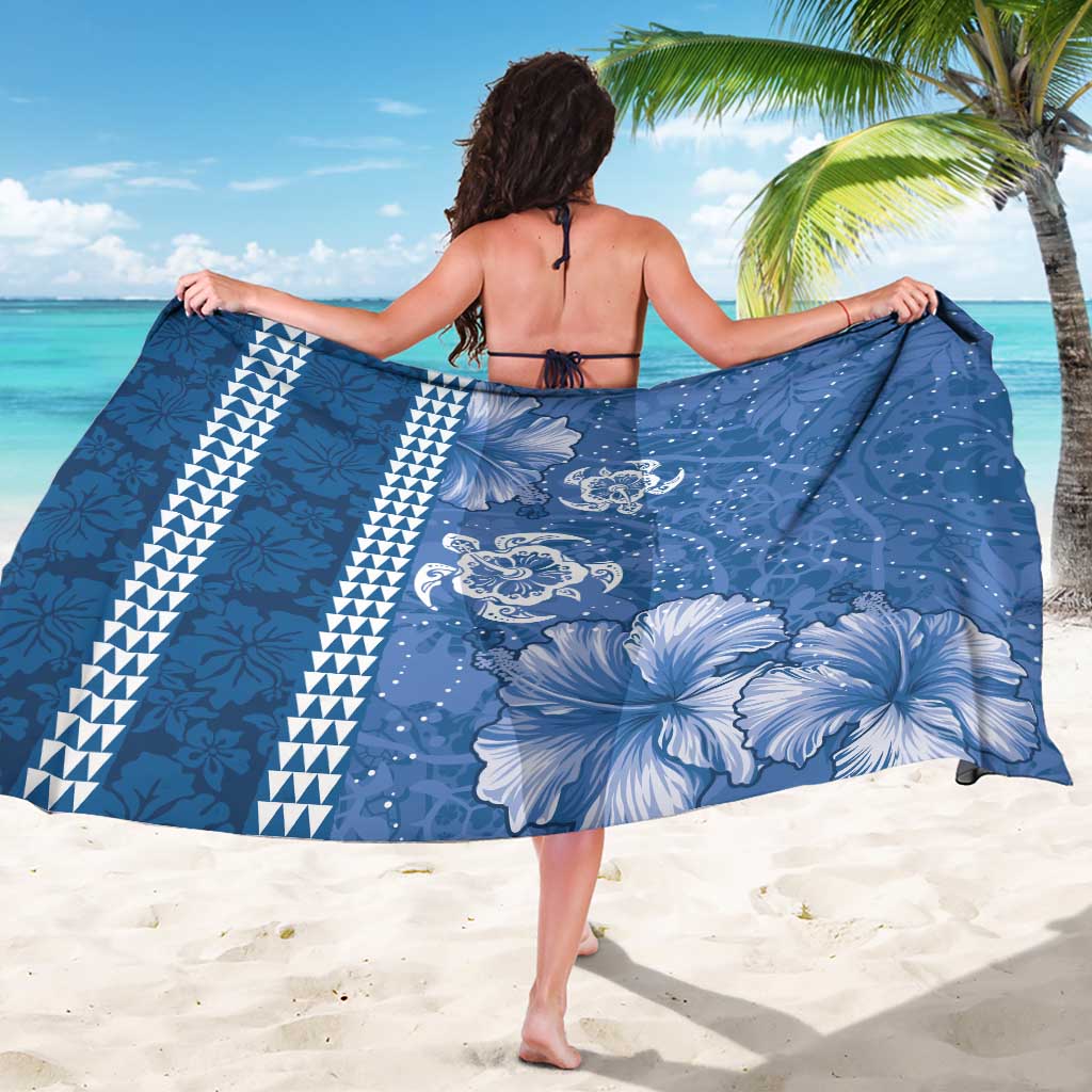 Blue Hibiscus Turle Sarong Hawaiian Style Tribal Tapa Pattern LT9 - Polynesian Pride