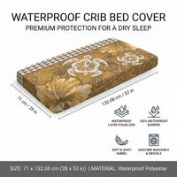 Gold Hibiscus Turtle Baby Bed Cover Hawaiian Style Tribal Tapa Pattern LT9 - Polynesian Pride