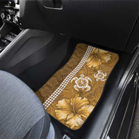 Gold Hibiscus Turle Car Mats Hawaiian Style Tribal Tapa Pattern LT9 - Polynesian Pride