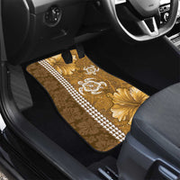 Gold Hibiscus Turle Car Mats Hawaiian Style Tribal Tapa Pattern LT9 - Polynesian Pride