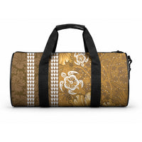 Gold Hibiscus Turtle Duffle Bag Hawaiian Style Tribal Tapa Pattern LT9 One size Gold - Polynesian Pride