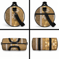 Gold Hibiscus Turtle Duffle Bag Hawaiian Style Tribal Tapa Pattern LT9 - Polynesian Pride