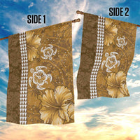 Gold Hibiscus Turle Garden Flag Hawaiian Style Tribal Tapa Pattern LT9 - Polynesian Pride