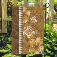 Gold Hibiscus Turle Garden Flag Hawaiian Style Tribal Tapa Pattern LT9 Garden Flag Gold - Polynesian Pride