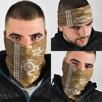 Gold Hibiscus Turle Neck Gaiter Hawaiian Style Tribal Tapa Pattern LT9 - Polynesian Pride