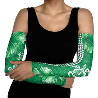 Green Hibiscus Turle Arm Sleeves Hawaiian Style Tribal Tapa Pattern LT9 - Polynesian Pride