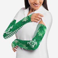 Green Hibiscus Turle Arm Sleeves Hawaiian Style Tribal Tapa Pattern LT9 - Polynesian Pride