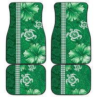 Green Hibiscus Turle Car Mats Hawaiian Style Tribal Tapa Pattern LT9 - Polynesian Pride