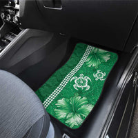 Green Hibiscus Turle Car Mats Hawaiian Style Tribal Tapa Pattern LT9 - Polynesian Pride