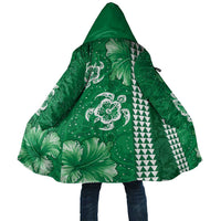 Green Hibiscus Turle Cloak Hawaiian Style Tribal Tapa Pattern LT9 Unisex Green - Polynesian Pride