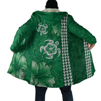 Green Hibiscus Turle Cloak Hawaiian Style Tribal Tapa Pattern LT9 - Polynesian Pride
