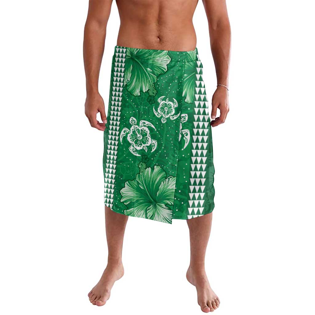 Green Hibiscus Turle Lavalava Hawaiian Style Tribal Tapa Pattern LT9 Green - Polynesian Pride