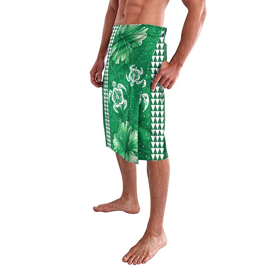 Green Hibiscus Turle Lavalava Hawaiian Style Tribal Tapa Pattern LT9 - Polynesian Pride
