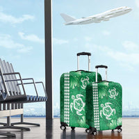 Green Hibiscus Turle Luggage Cover Hawaiian Style Tribal Tapa Pattern LT9 - Polynesian Pride
