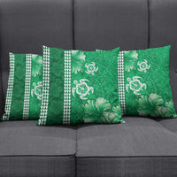 Green Hibiscus Turle Pillow Cover Hawaiian Style Tribal Tapa Pattern LT9 - Polynesian Pride