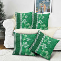 Green Hibiscus Turle Pillow Cover Hawaiian Style Tribal Tapa Pattern LT9 - Polynesian Pride