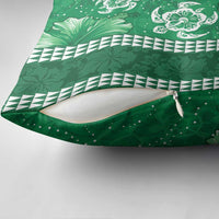 Green Hibiscus Turle Pillow Cover Hawaiian Style Tribal Tapa Pattern LT9 - Polynesian Pride