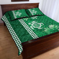 Green Hibiscus Turle Quilt Bed Set Hawaiian Style Tribal Tapa Pattern LT9 - Polynesian Pride