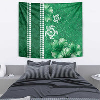 Green Hibiscus Turle Tapestry Hawaiian Style Tribal Tapa Pattern LT9 - Polynesian Pride