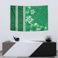 Green Hibiscus Turle Tapestry Hawaiian Style Tribal Tapa Pattern LT9 - Polynesian Pride