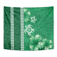 Green Hibiscus Turle Tapestry Hawaiian Style Tribal Tapa Pattern LT9 - Polynesian Pride
