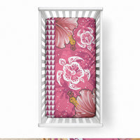 Pink Hibiscus Turtle Baby Bed Cover Hawaiian Style Tribal Tapa Pattern LT9 28 × 52 in Pink - Polynesian Pride
