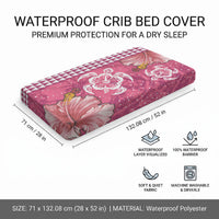 Pink Hibiscus Turtle Baby Bed Cover Hawaiian Style Tribal Tapa Pattern LT9 - Polynesian Pride