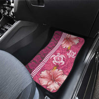 Pink Hibiscus Turle Car Mats Hawaiian Style Tribal Tapa Pattern LT9 - Polynesian Pride