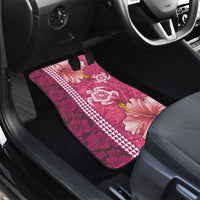 Pink Hibiscus Turle Car Mats Hawaiian Style Tribal Tapa Pattern LT9 - Polynesian Pride