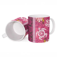 Pink Hibiscus Turle Ceramic Mug Hawaiian Style Tribal Tapa Pattern LT9 - Polynesian Pride