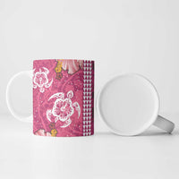 Pink Hibiscus Turle Ceramic Mug Hawaiian Style Tribal Tapa Pattern LT9 - Polynesian Pride