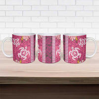 Pink Hibiscus Turle Ceramic Mug Hawaiian Style Tribal Tapa Pattern LT9 - Polynesian Pride