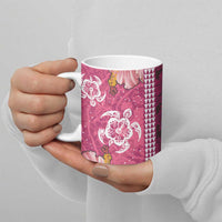 Pink Hibiscus Turle Ceramic Mug Hawaiian Style Tribal Tapa Pattern LT9 - Polynesian Pride